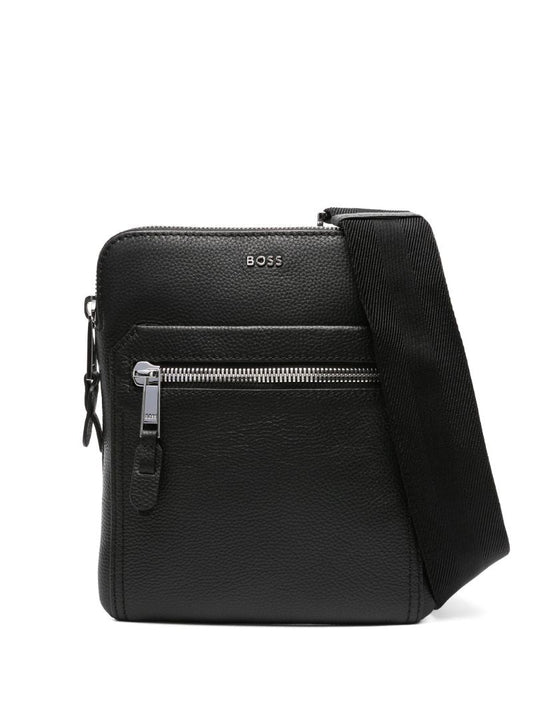 Black Leather Messenger Bag