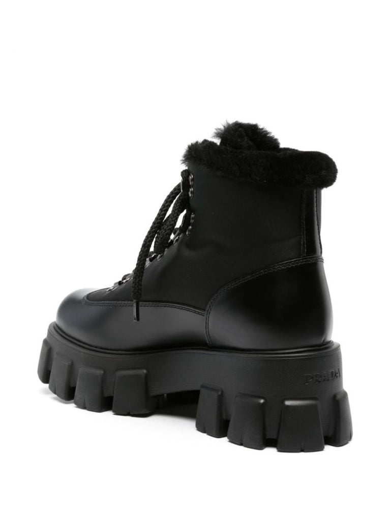 Black Monolith Leather Ankle Boots