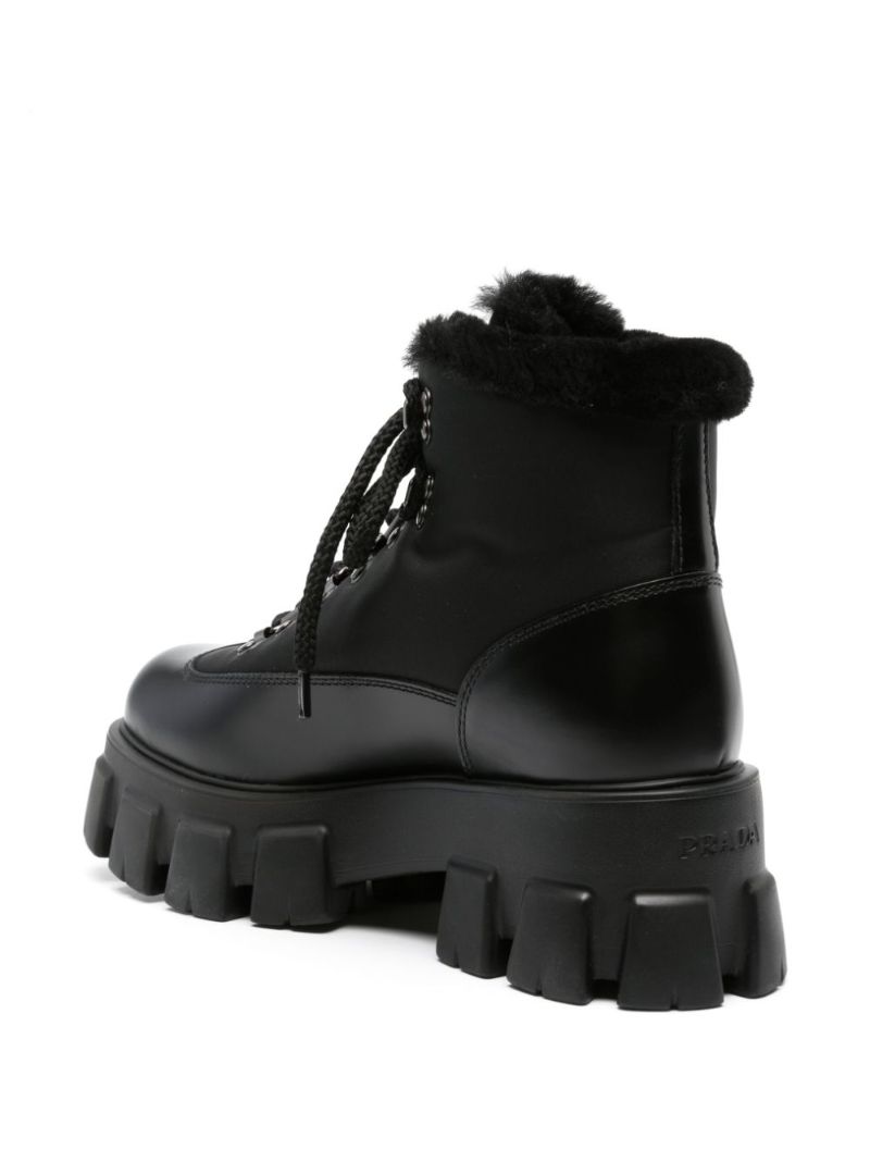 Black Monolith Leather Ankle Boots