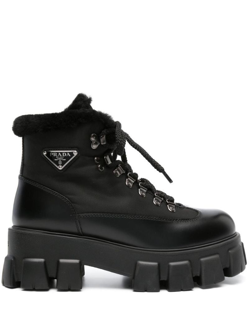 Black Monolith Leather Ankle Boots