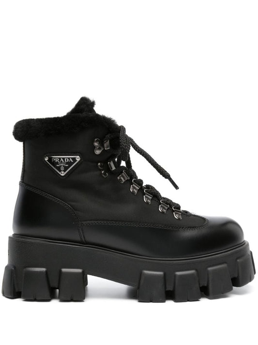 Black Monolith Leather Ankle Boots