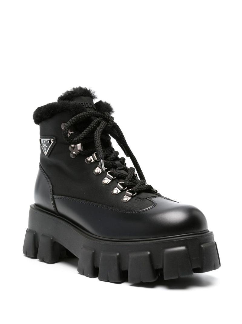 Black Monolith Leather Ankle Boots