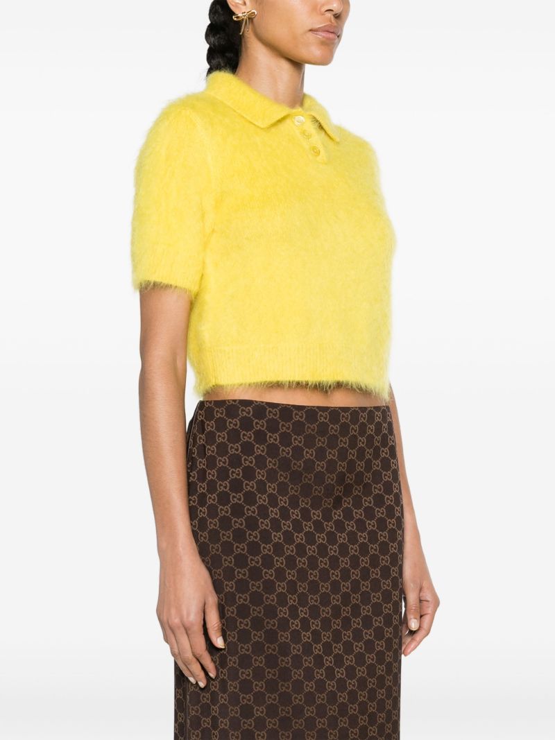 Yellow Brushed Polo Sweater