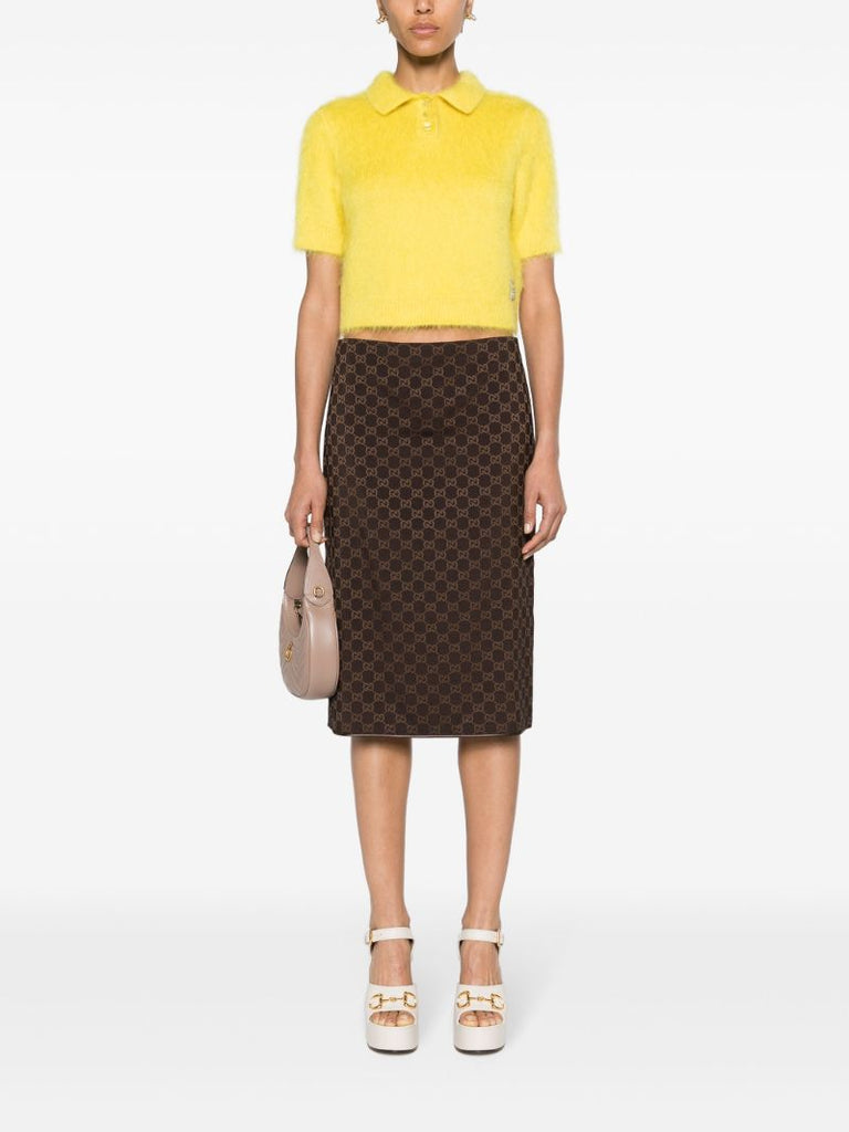 Yellow Brushed Polo Sweater