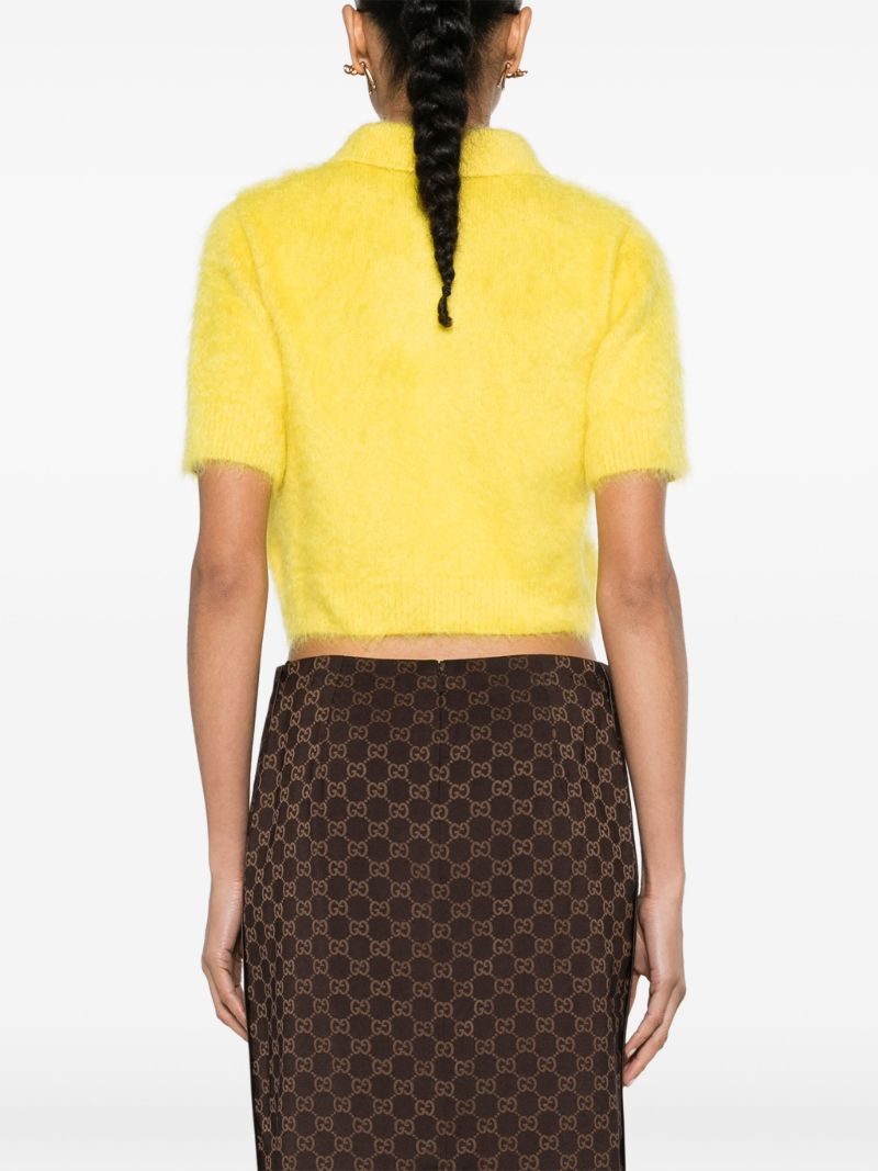 Yellow Brushed Polo Sweater