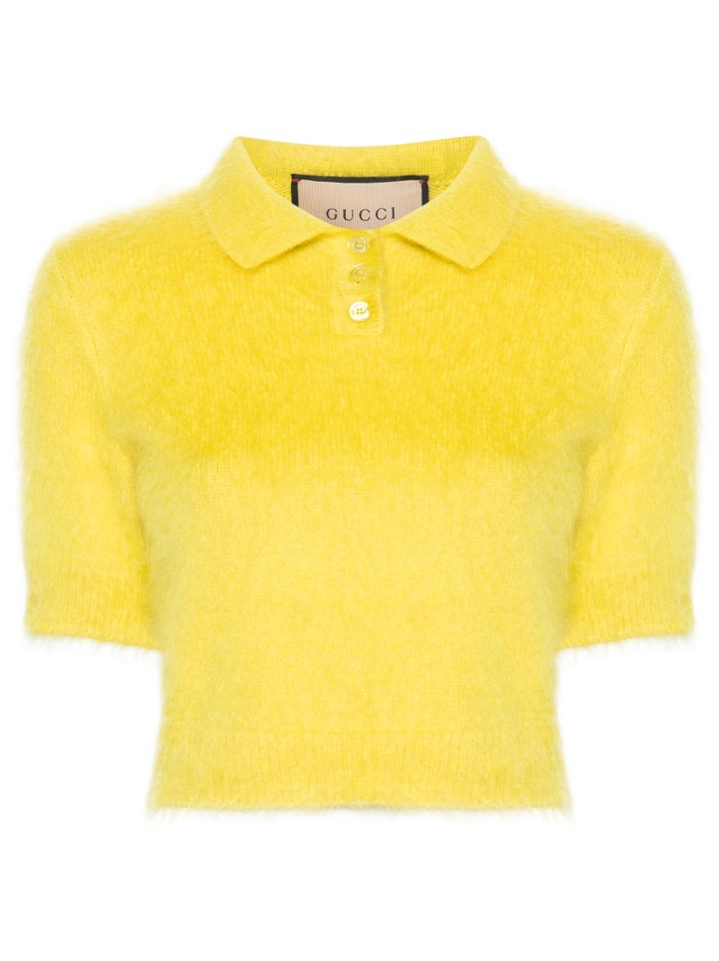 Yellow Brushed Polo Sweater