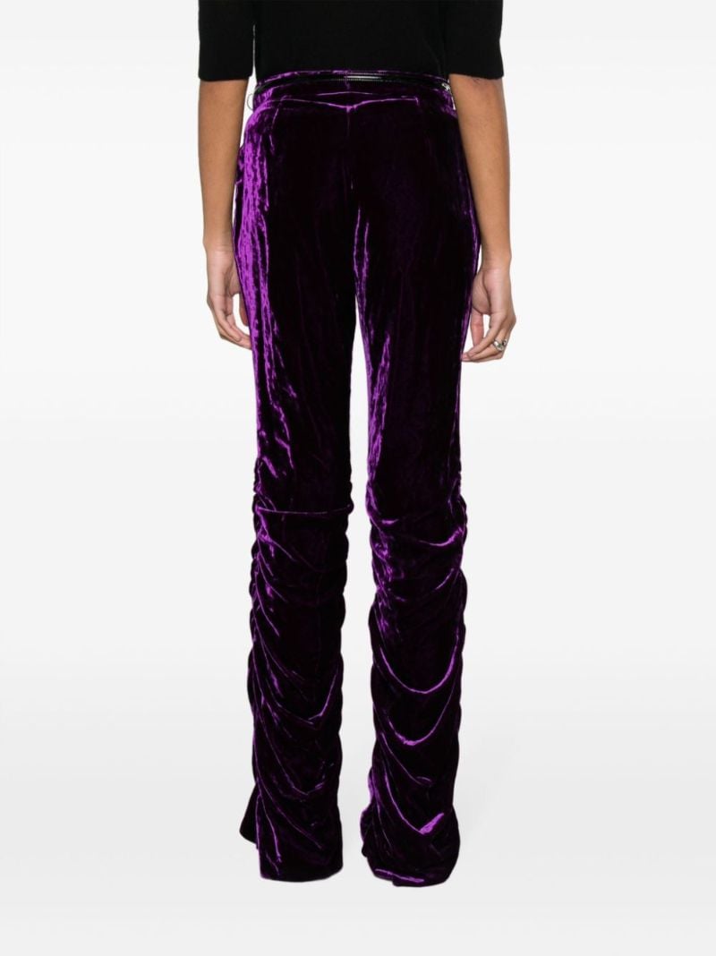 Purple Horsebit Velvet Trousers