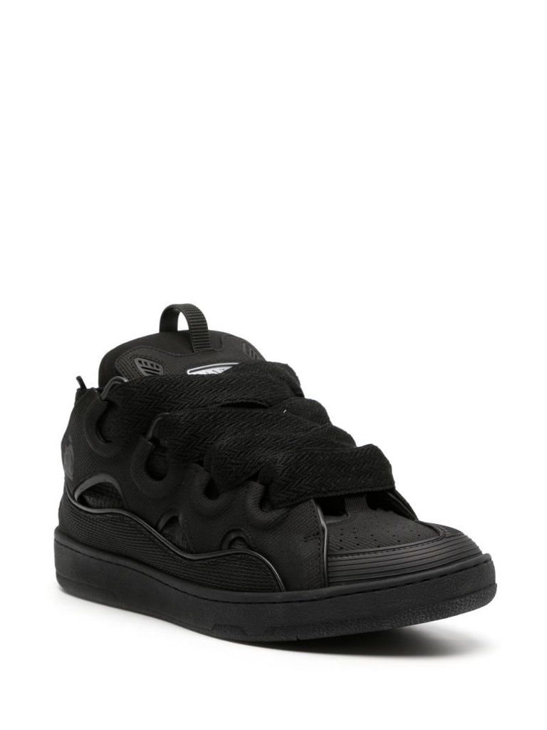 Black Curb Panelled Sneakers