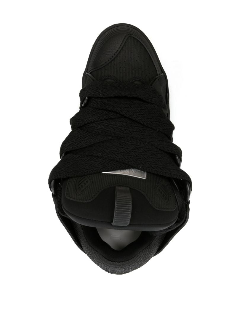 Black Curb Panelled Sneakers