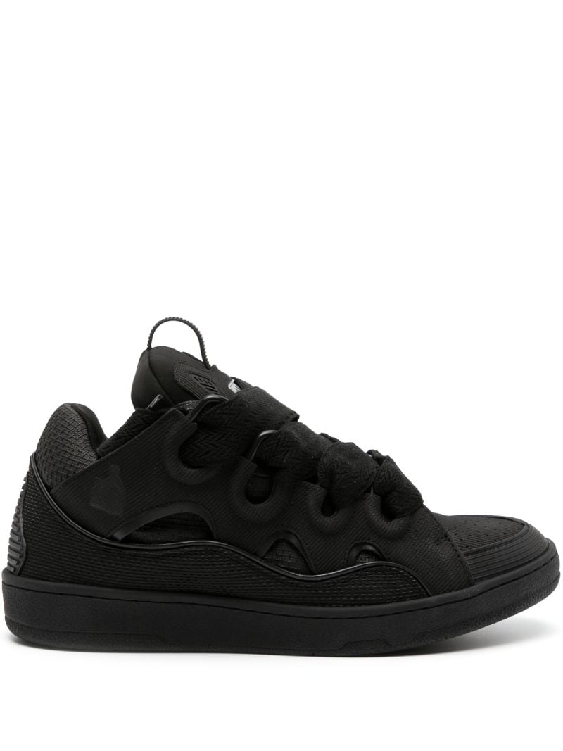 Black Curb Panelled Sneakers
