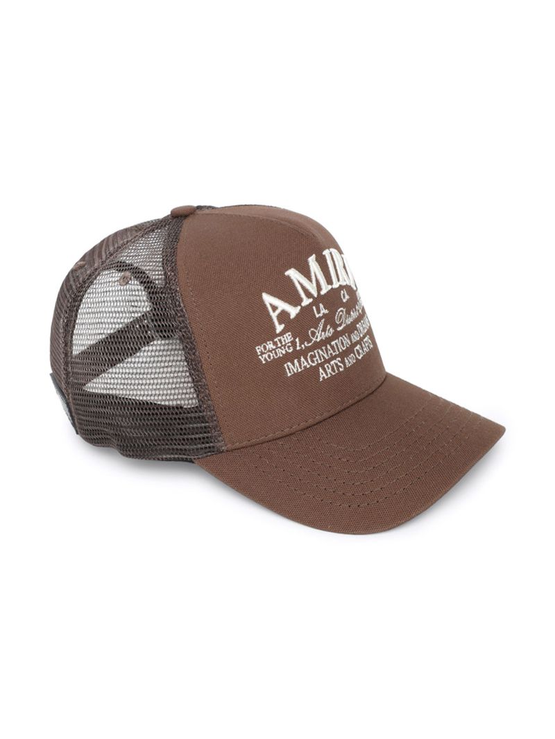 Brown Logo-embroidered Trucker Cap