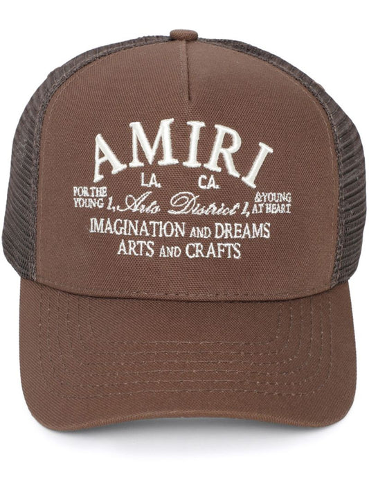 Brown Logo-embroidered Trucker Cap