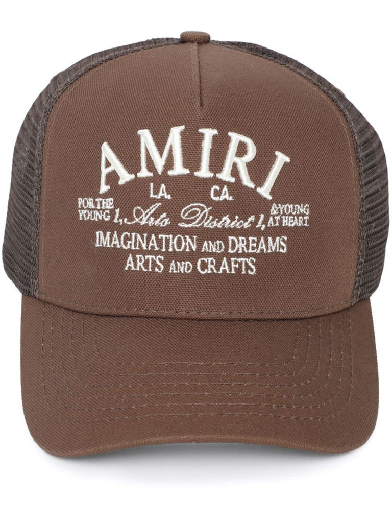 Brown Logo-embroidered Trucker Cap