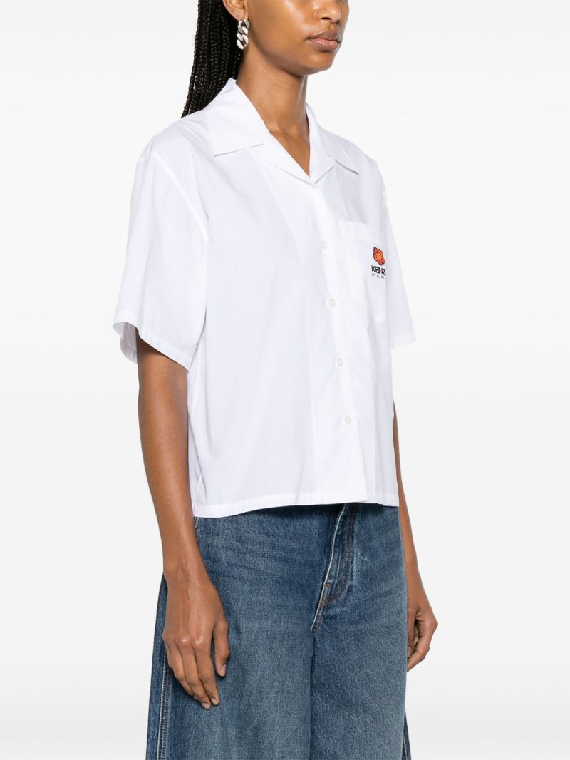 White Boke Flower Crest Poplin Shirt