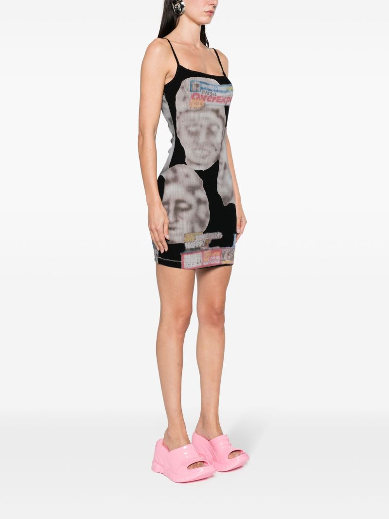 Black D-hopy-n1 Graphic-print Mini Dress