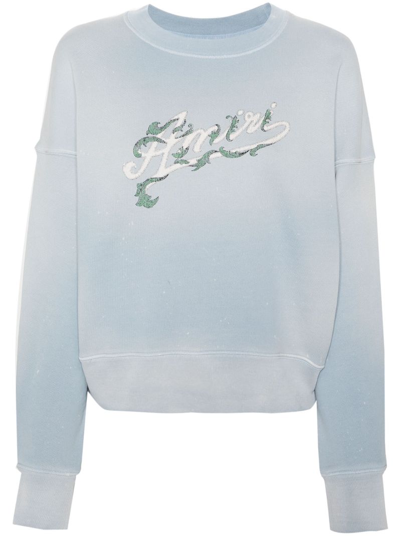 Blue Filigree Logo-print Sweatshirt