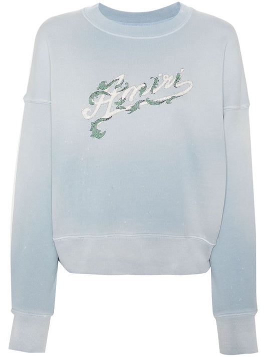 Blue Filigree Logo-print Sweatshirt