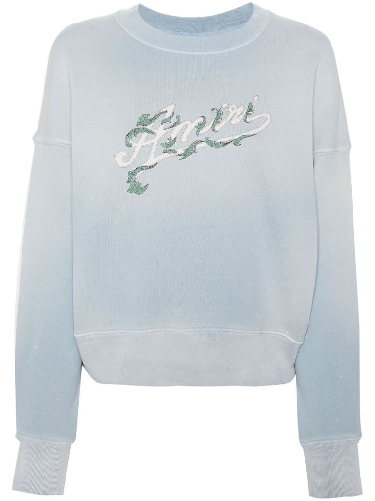 Blue Filigree Logo-print Sweatshirt