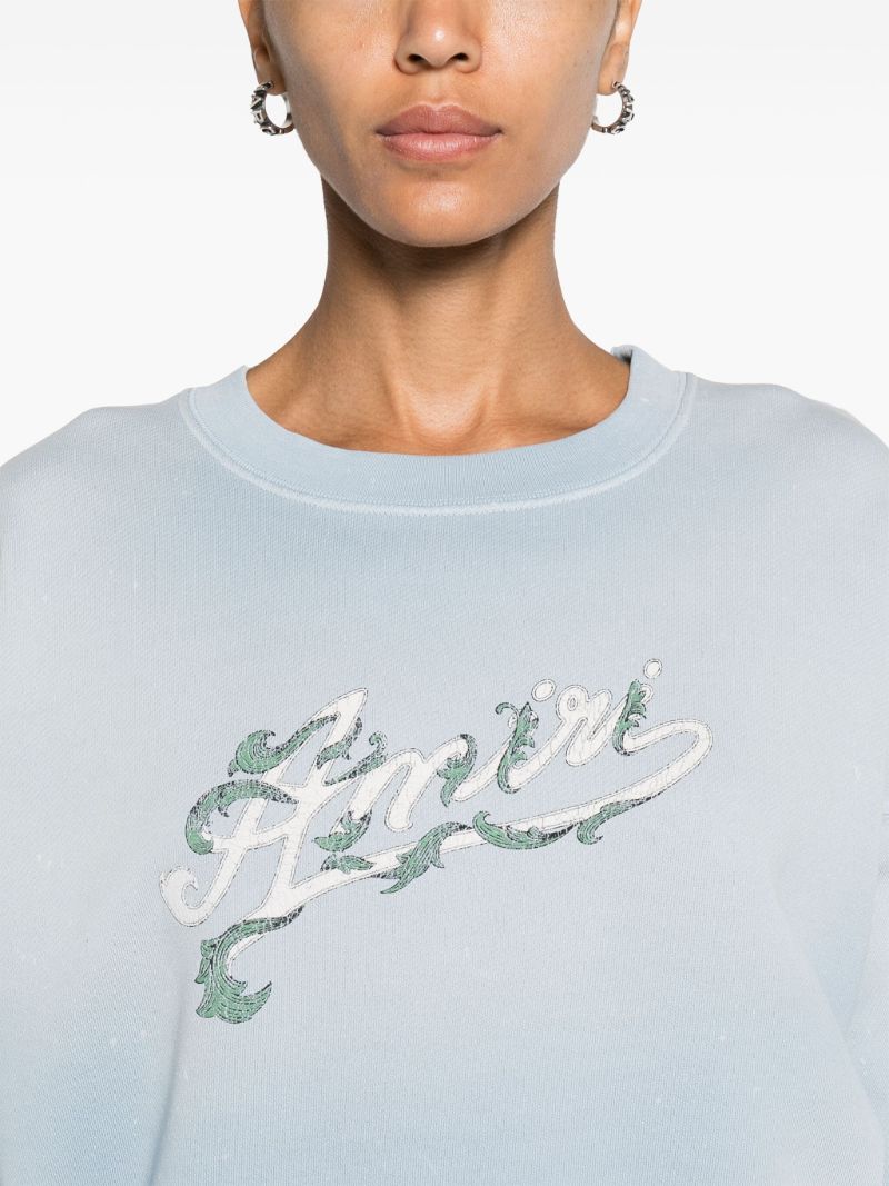 Blue Filigree Logo-print Sweatshirt