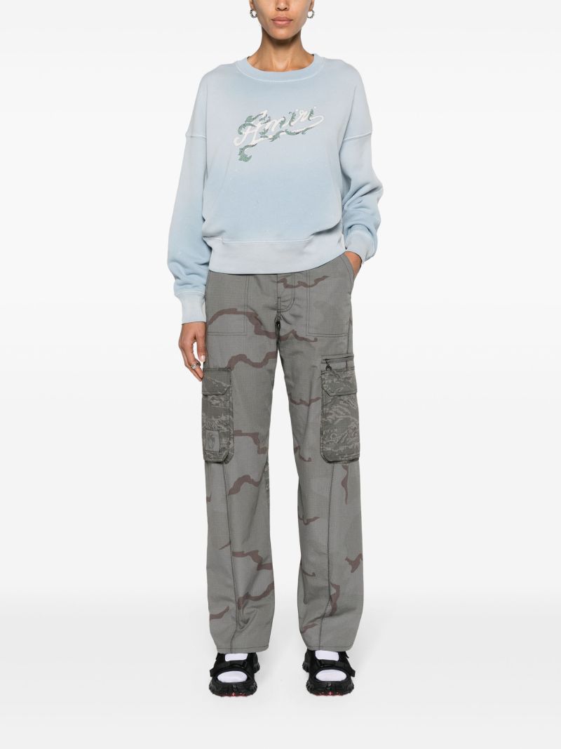 Blue Filigree Logo-print Sweatshirt