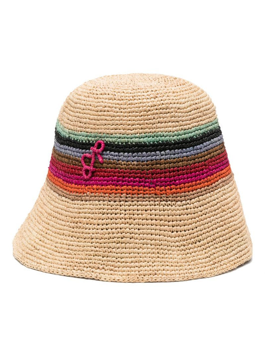 Neutral Ruslan Straw Crochet Bucket Hat
