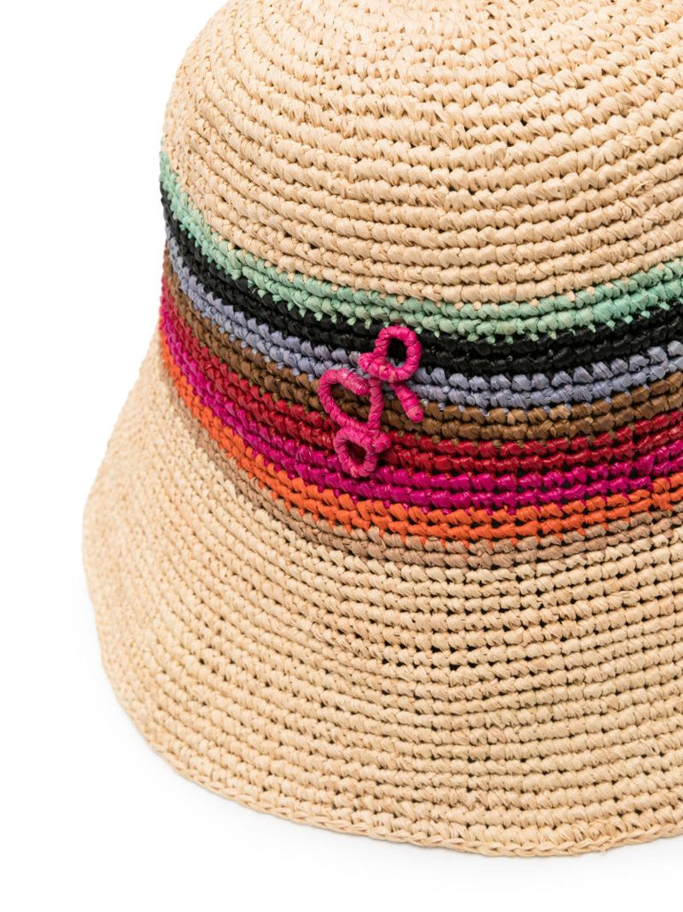 Neutral Ruslan Straw Crochet Bucket Hat