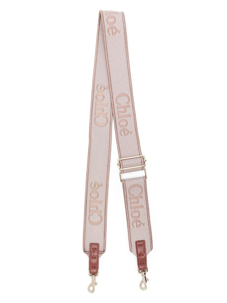 Pink Logo-embroidered Adjustable Bag Strap