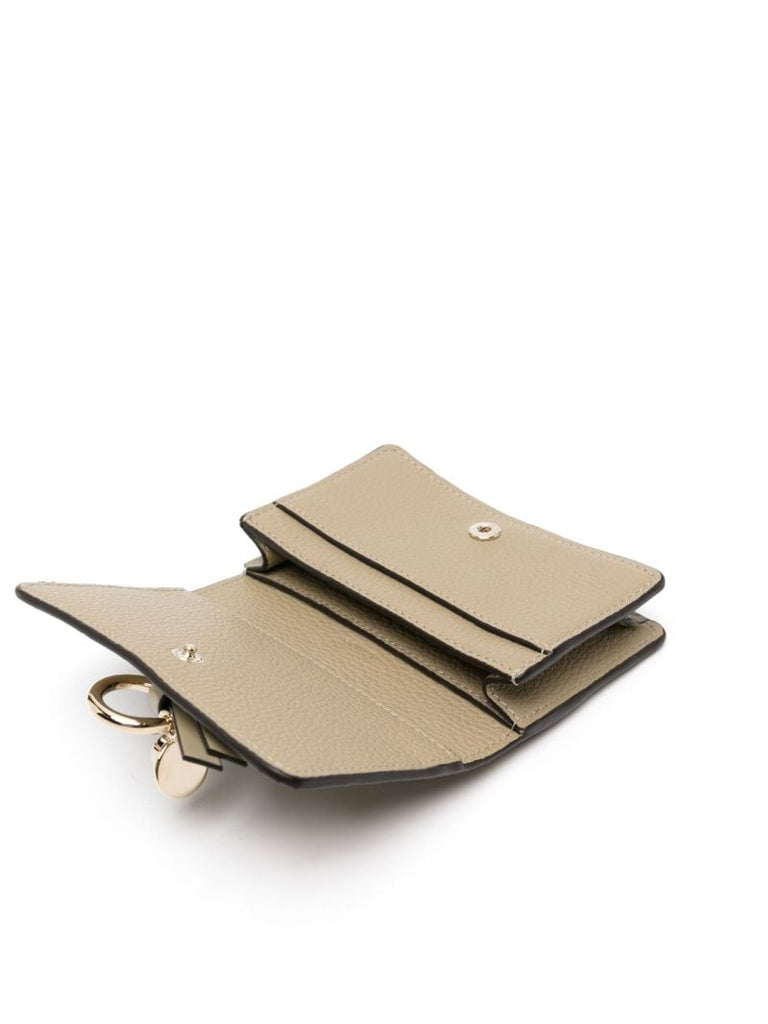 Green Alphabet Trifold Leather Wallet
