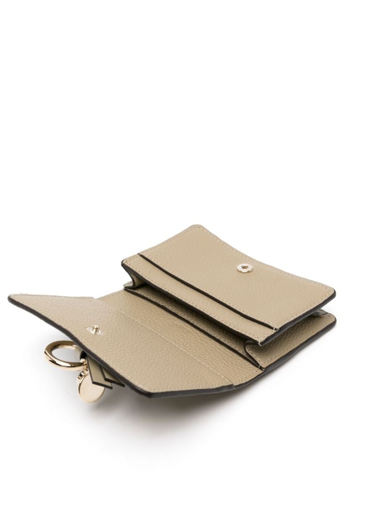 Green Alphabet Trifold Leather Wallet