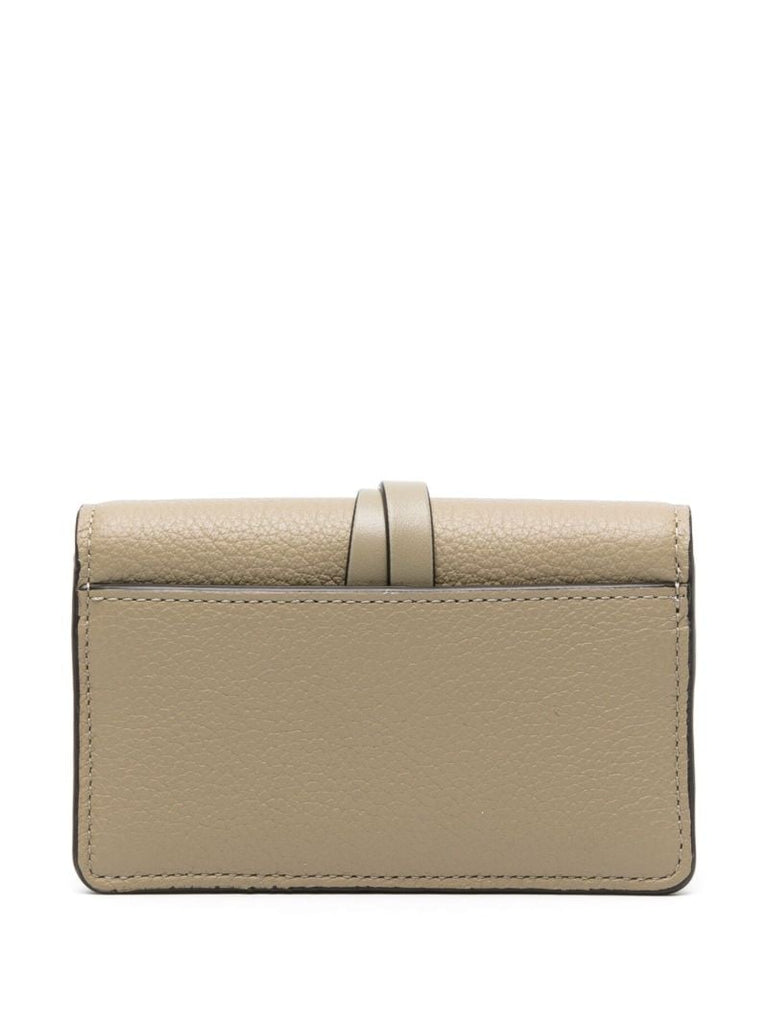 Green Alphabet Trifold Leather Wallet