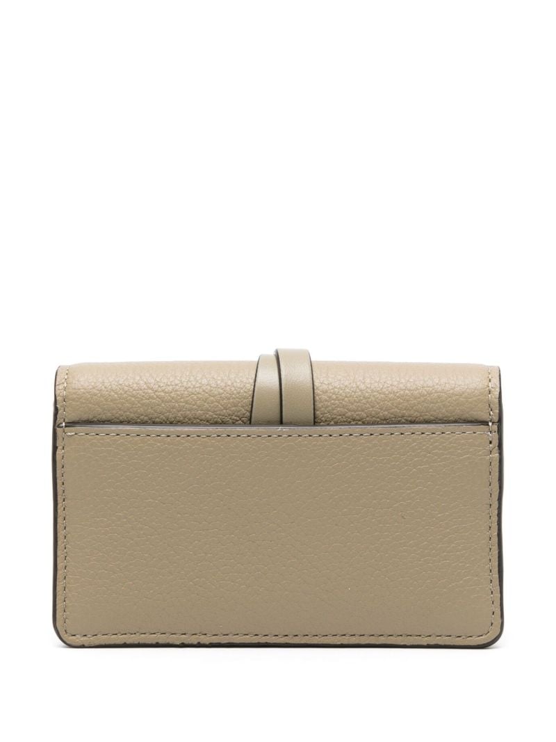 Green Alphabet Trifold Leather Wallet