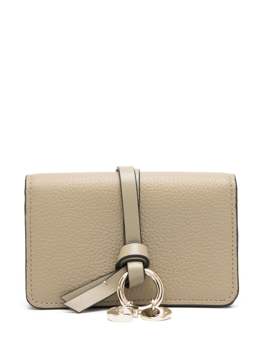 Green Alphabet Trifold Leather Wallet