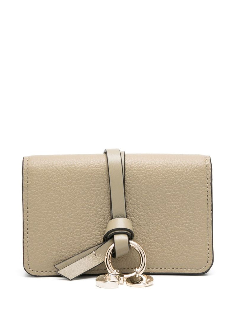 Green Alphabet Trifold Leather Wallet
