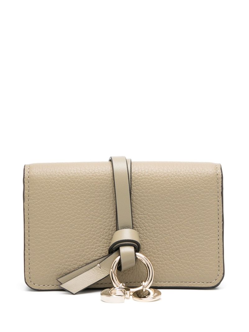 Green Alphabet Trifold Leather Wallet