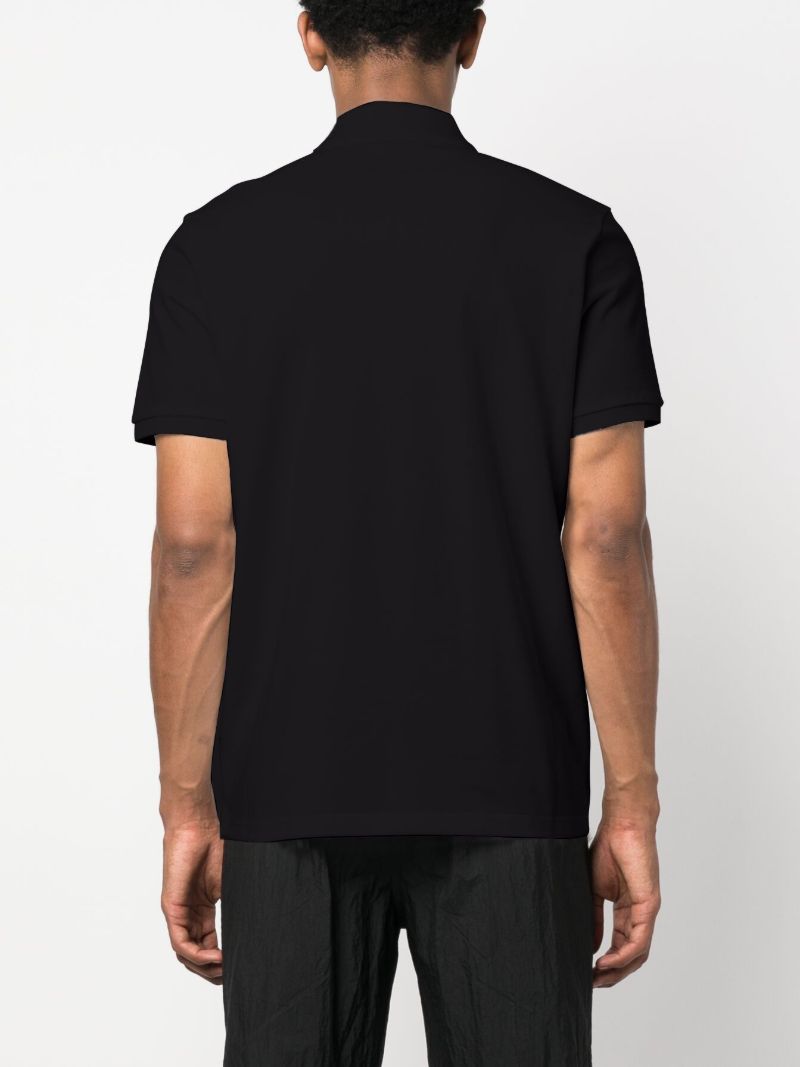 Black Logo-patch Cotton Polo Shirt