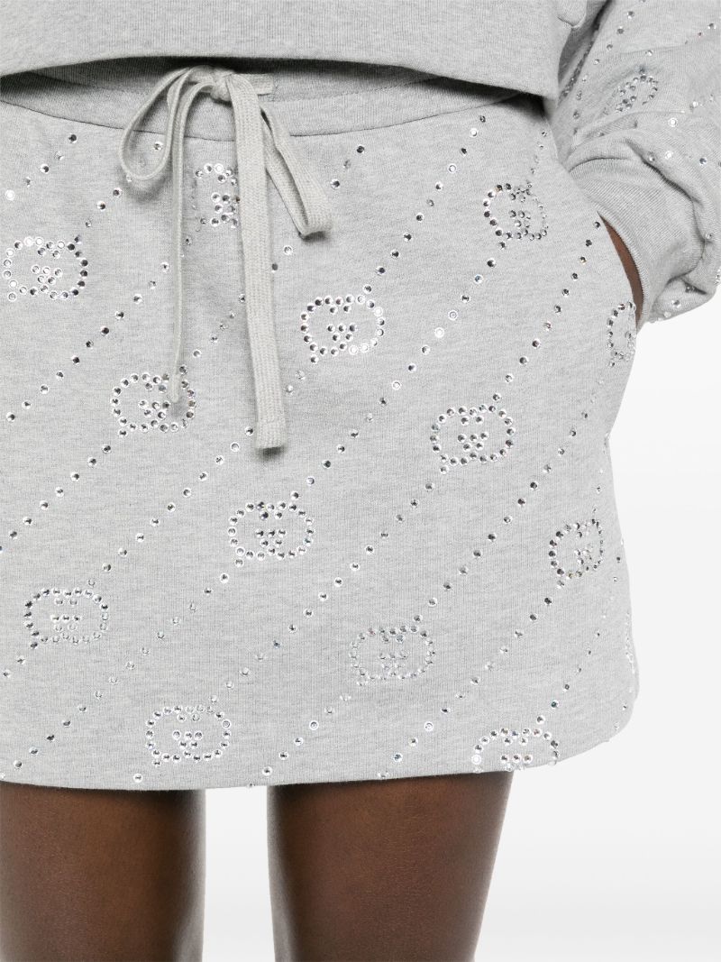 Grey Crystal-embellished Interlocking G Mini Skirt