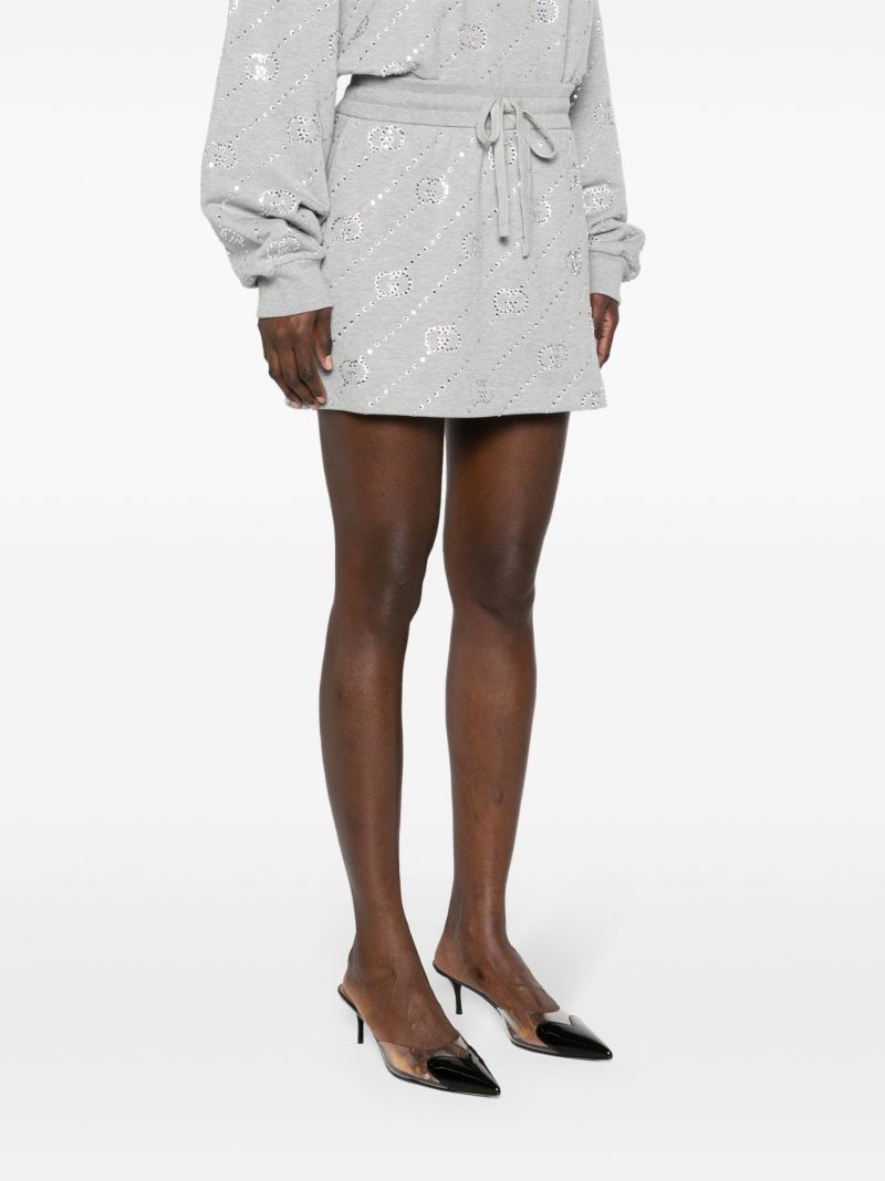Grey Crystal-embellished Interlocking G Mini Skirt