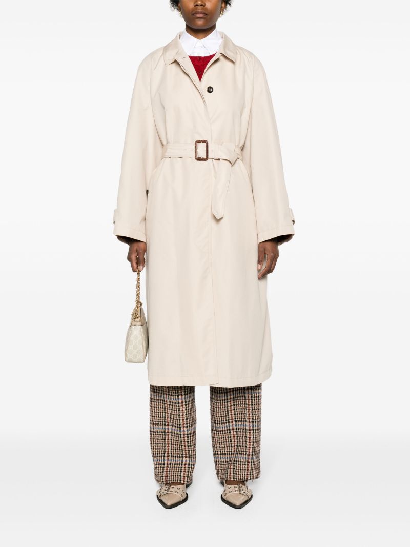 Neutral Belted Trench Coat