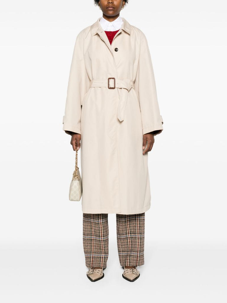 Neutral Belted Trench Coat