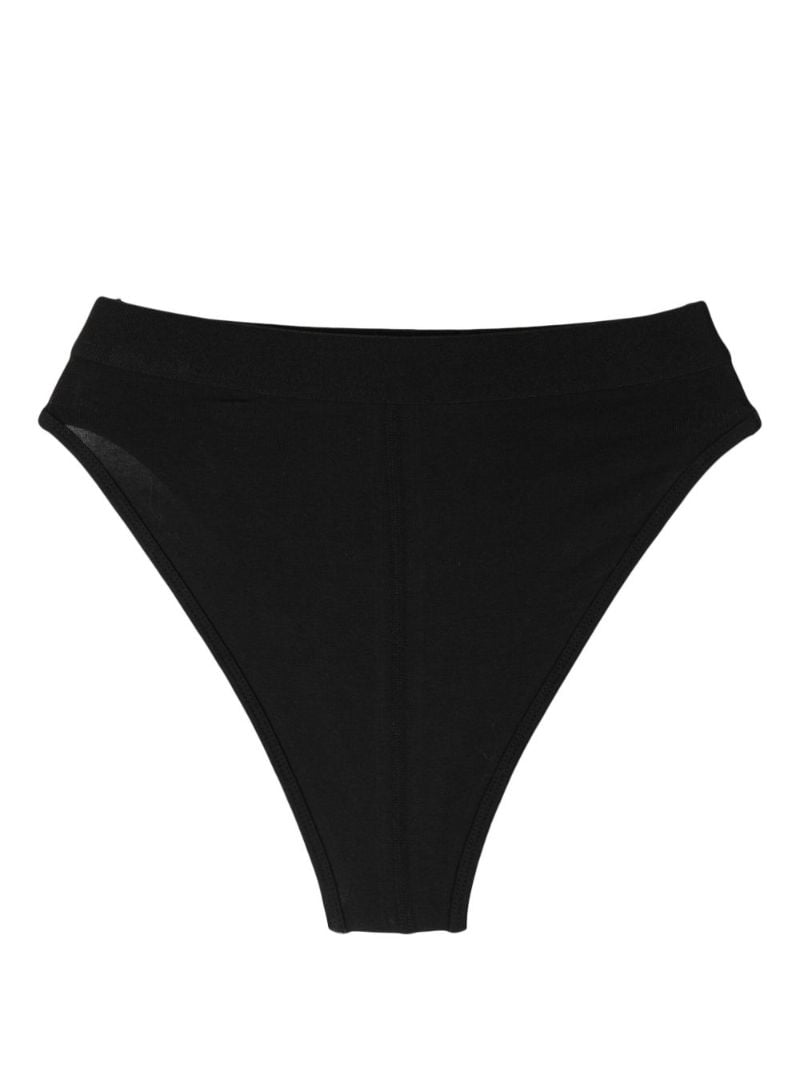 Black Logo Embroidered High Waist Briefs