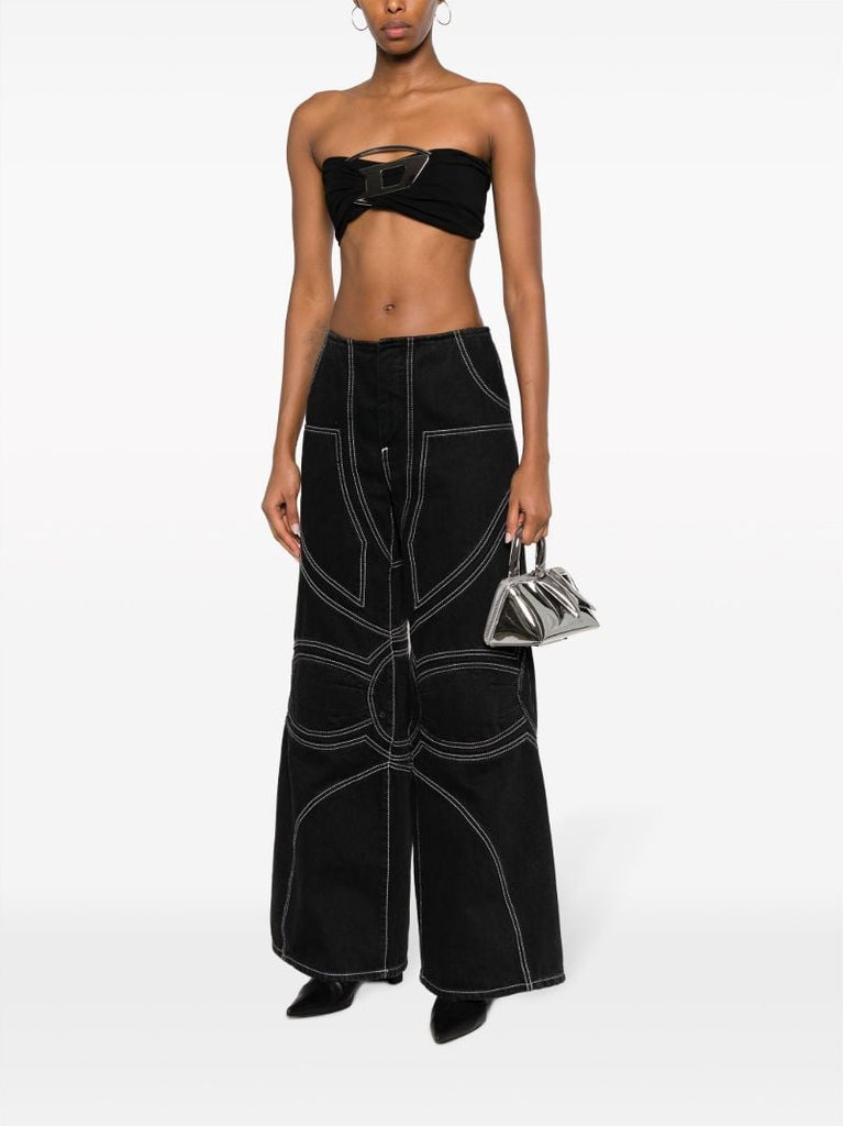 Black Tube Strapless Crop Top