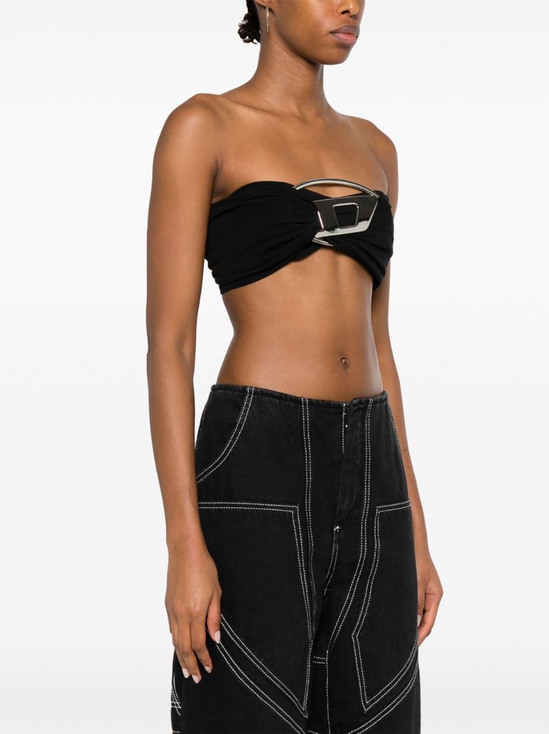 Black Tube Strapless Crop Top