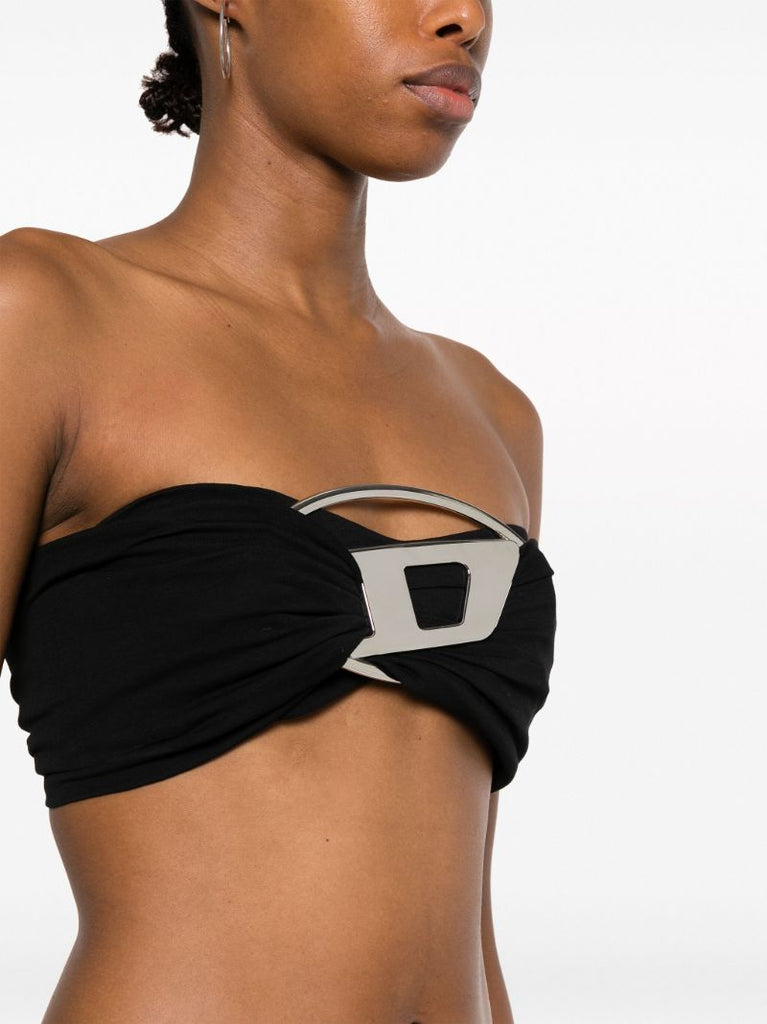 Black Tube Strapless Crop Top