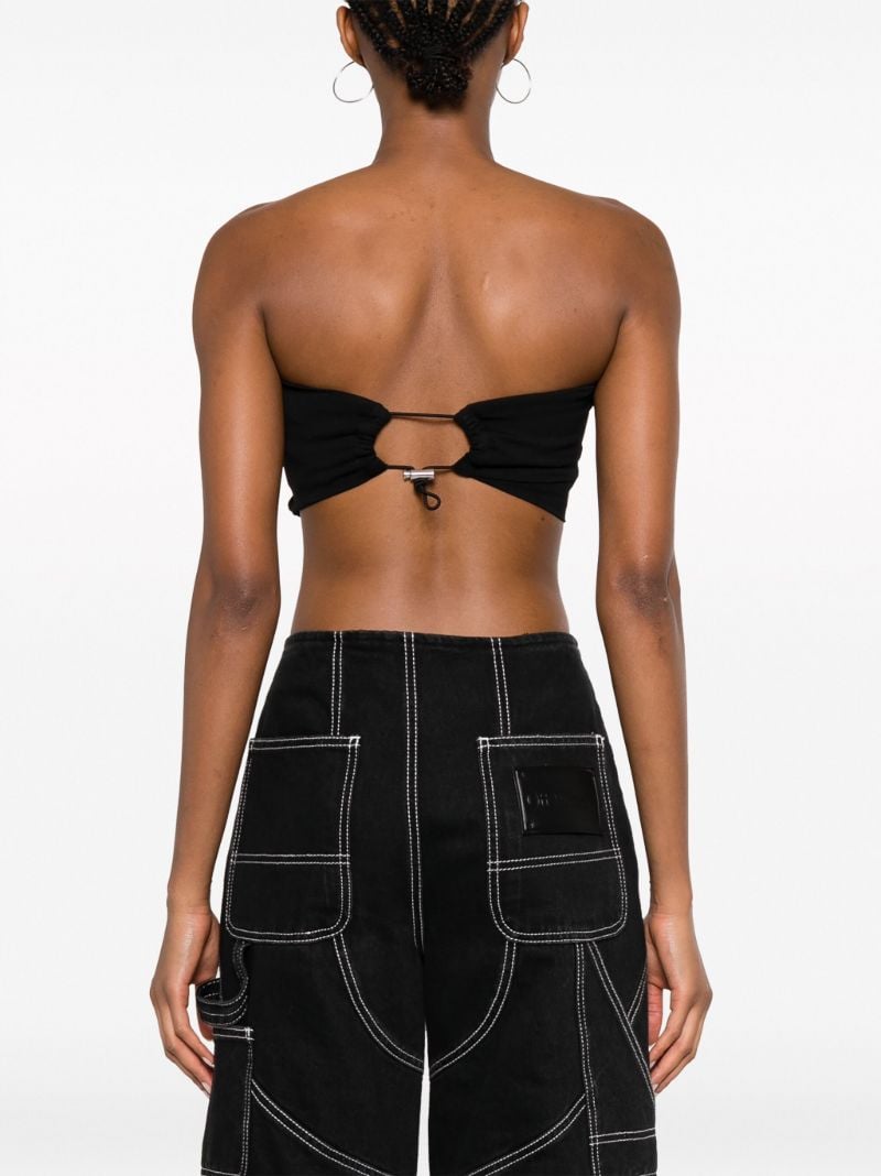Black Tube Strapless Crop Top