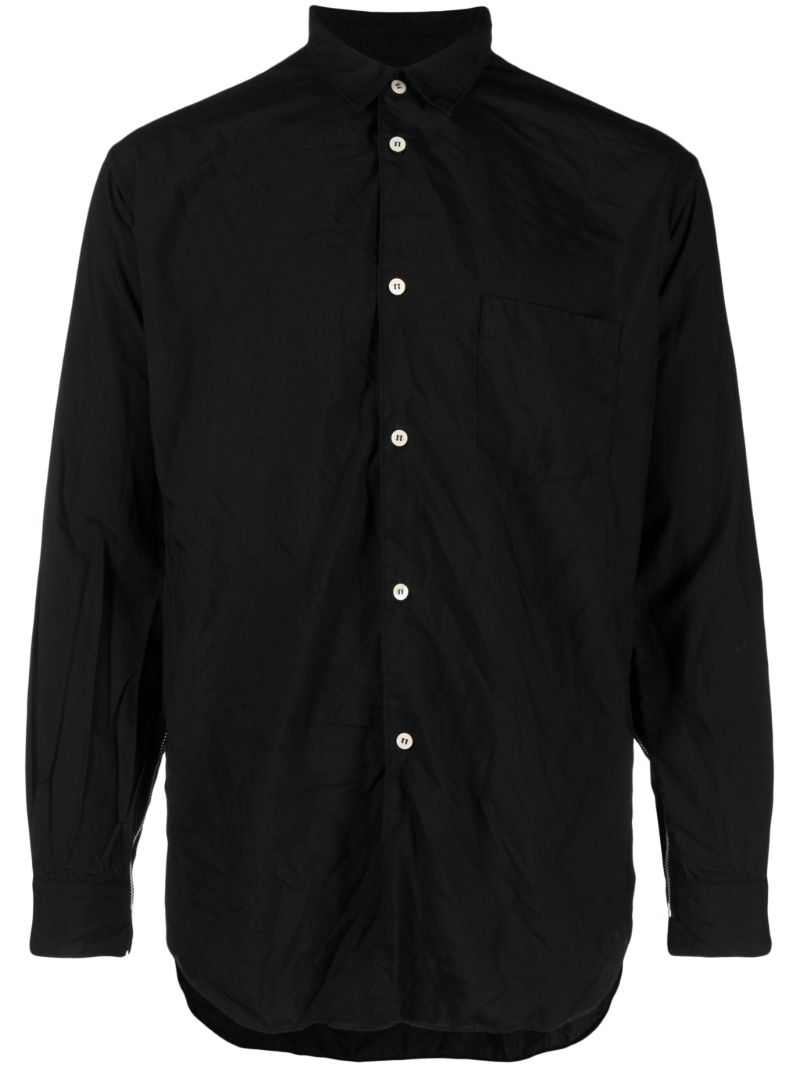 Black Long Sleeve Cuff Zips Shirt