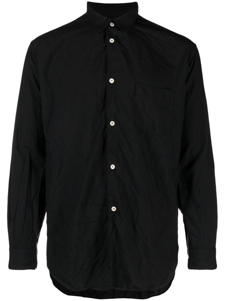 Black Long Sleeve Cuff Zips Shirt