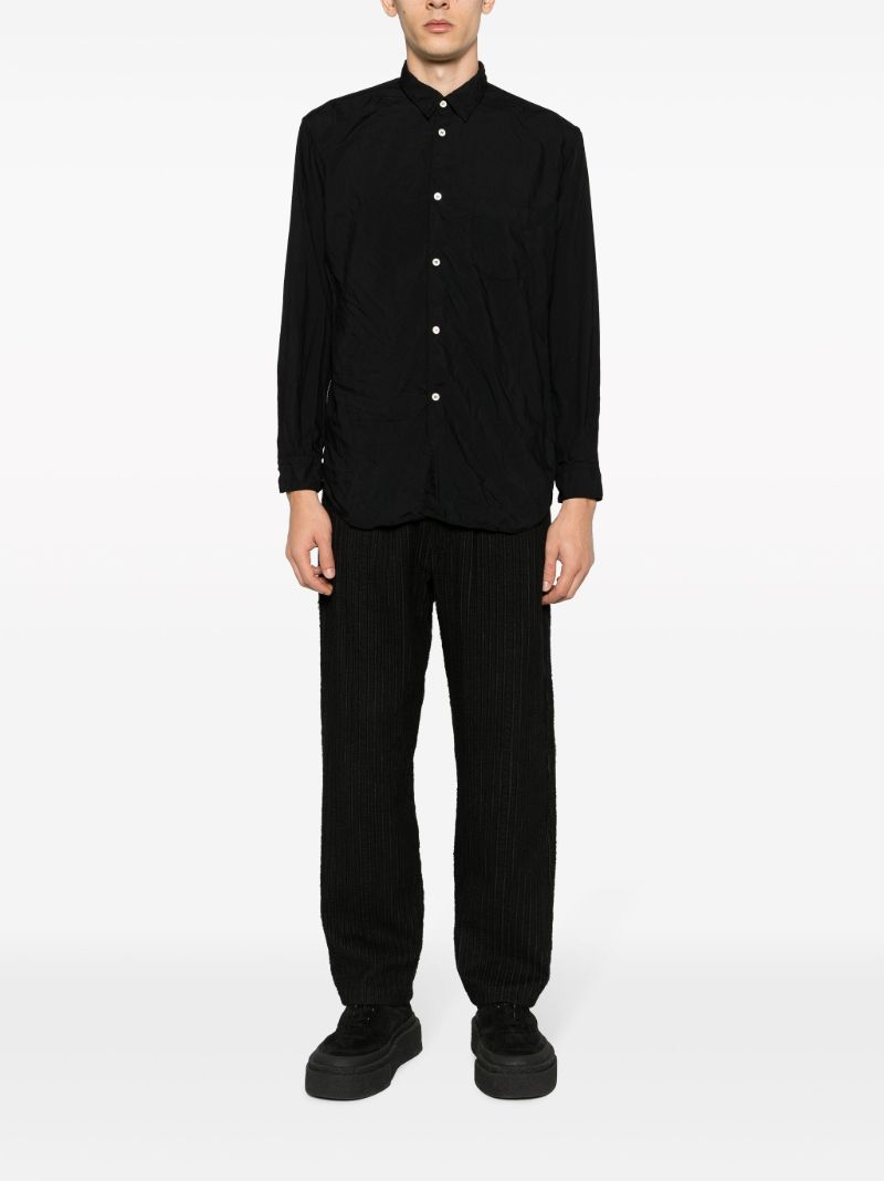 Black Long Sleeve Cuff Zips Shirt