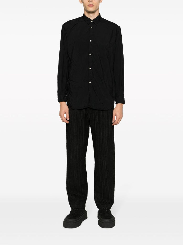 Black Long Sleeve Cuff Zips Shirt