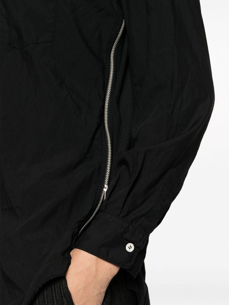 Black Long Sleeve Cuff Zips Shirt