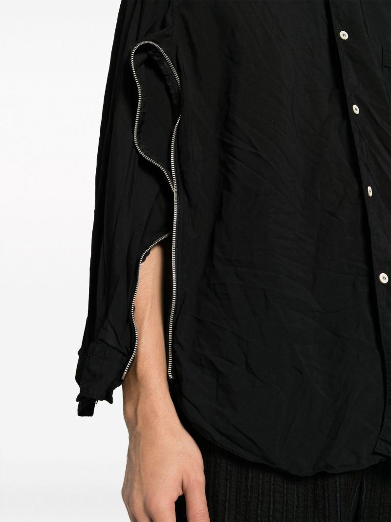 Black Long Sleeve Cuff Zips Shirt